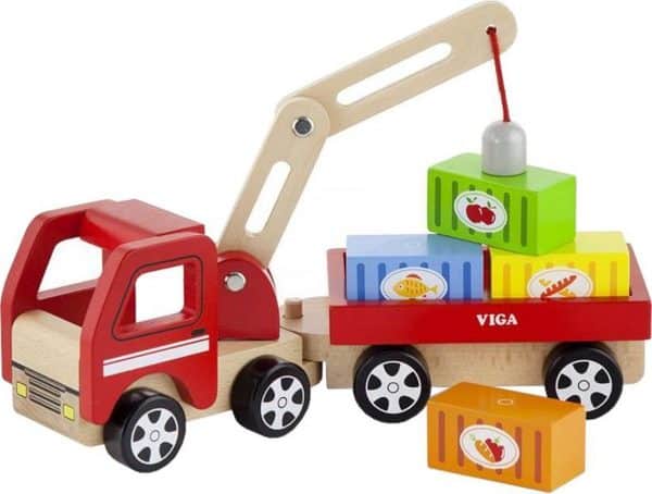 Vrachtwagen met kraan en containers - Afbeelding 2