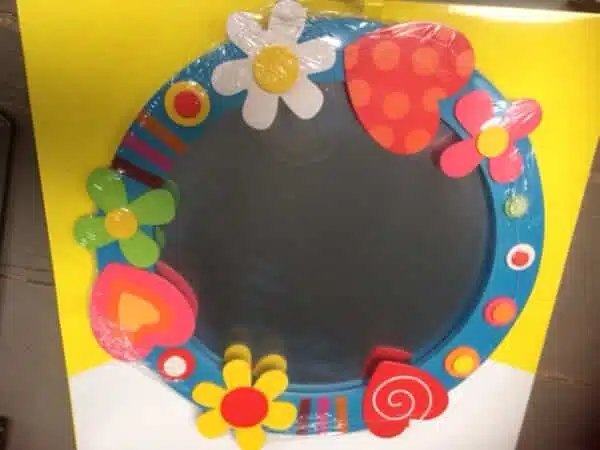 Spiegel rond blauw