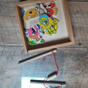 Visspel in opberkist