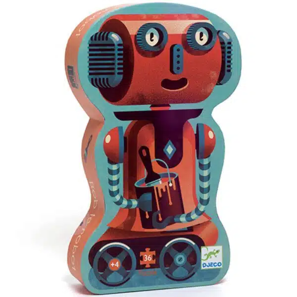 Puzzel silhouet Bob de robot