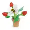 Bloempot met aardbeien
