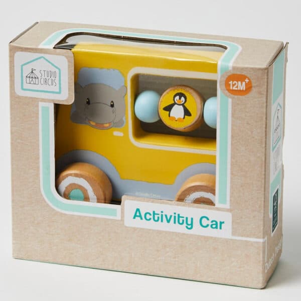 Voiture d'activité jaune avec un hippopotame – Image 2
