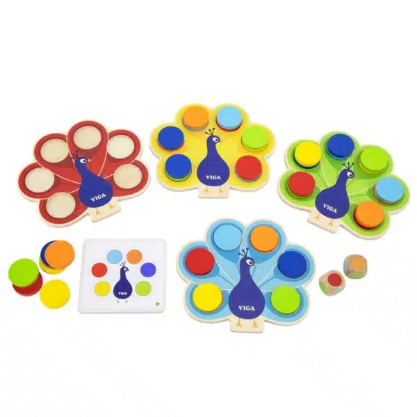 Jeu de correspondance des couleurs du paon