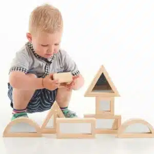 Houten spiegelblokken groot