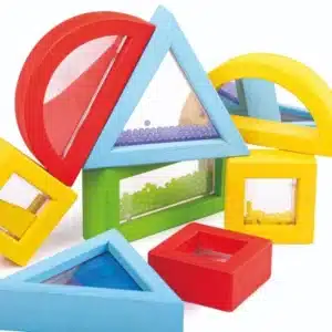Sensorische regenboogblokken kleur