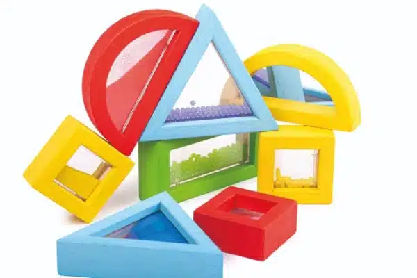 Sensorische regenboogblokken kleur